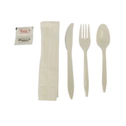 Sysco Reliance - Wrapped Plastic Cutlery - White - Medium Weight 