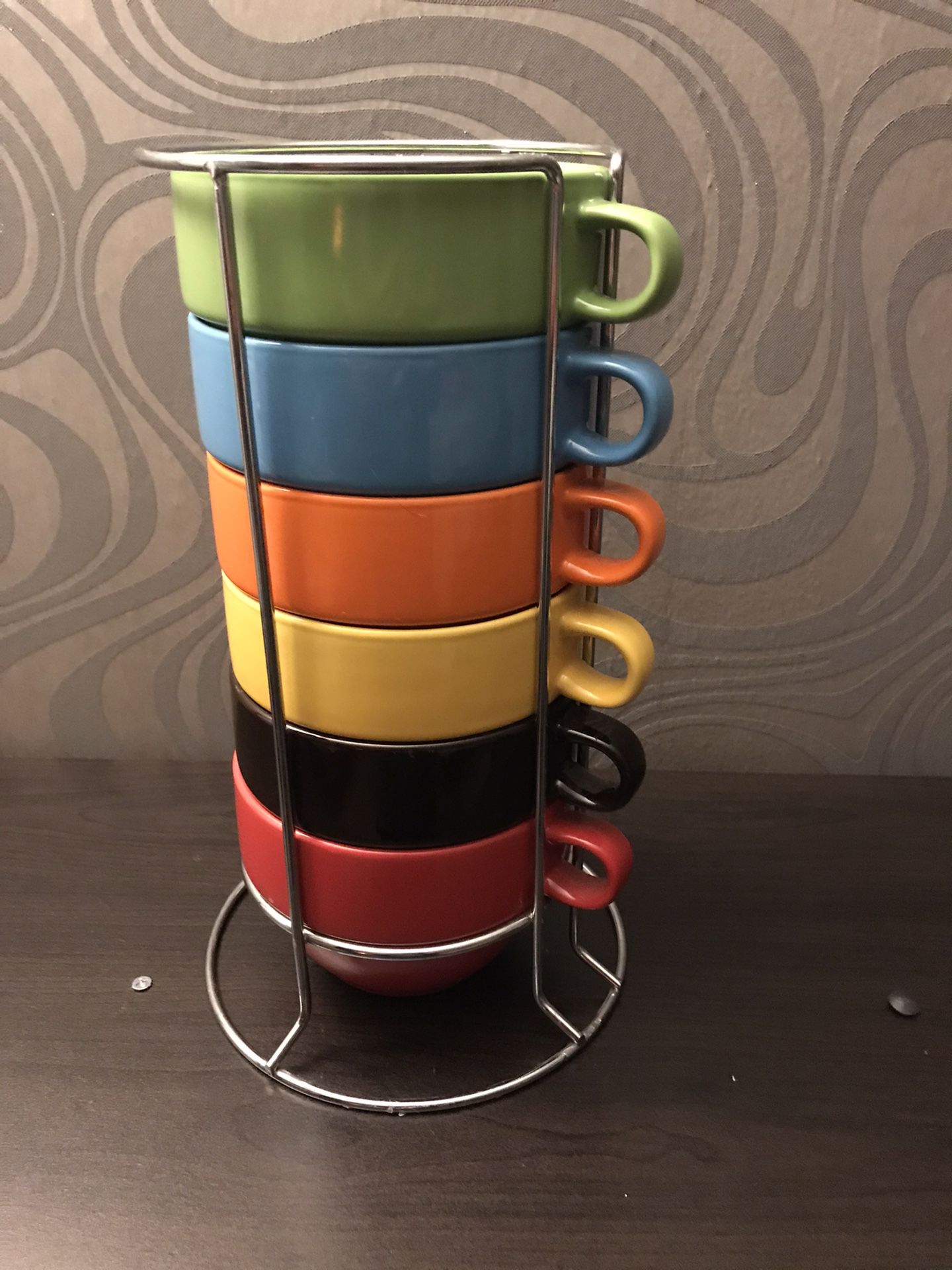 Fall stacking mugs. Set of 6. 16 oz.