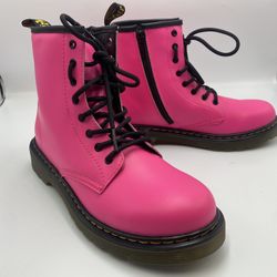 DR. MARTENS 1460 J Smooth Leather Kids Boots US 4 Junior JY004 Hot Pink Bright