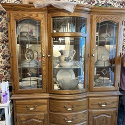 Vintage China Cabinet And Hutch