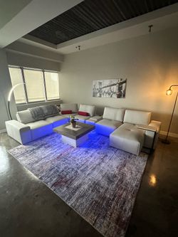 Modern 7-Piece Sectional – Bluetooth Speakers & USB