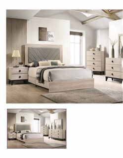 4- Pc Bedroom set Dresser,Mirror Nightstand (1) Queen size bed frame Not including Mattress and Box Sp