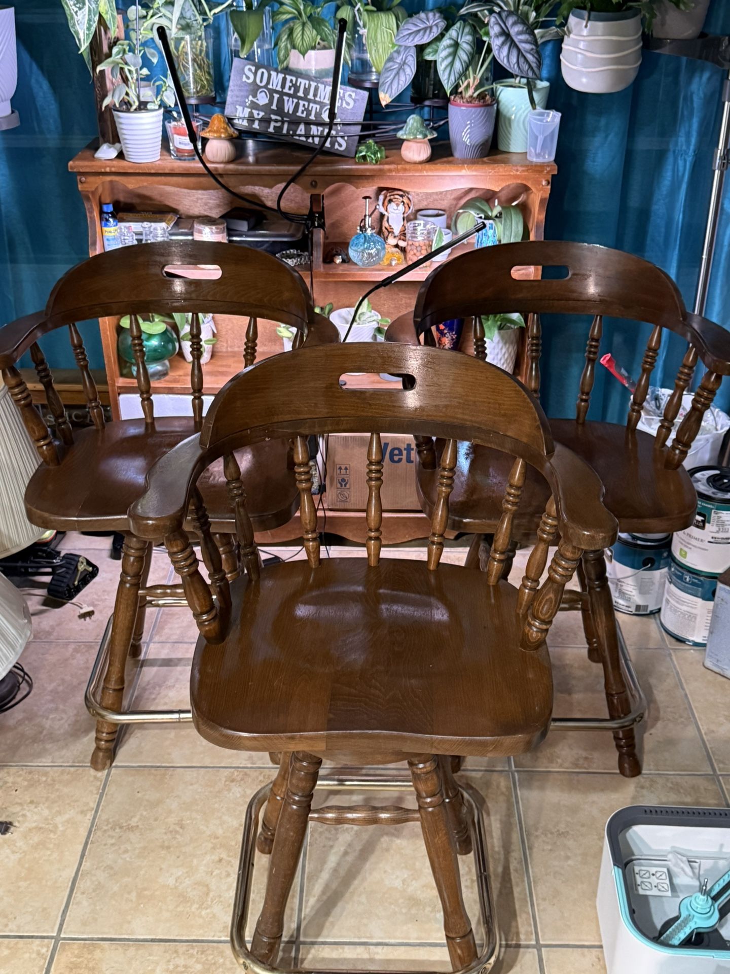 Antique Wood Barstools Mint Condition