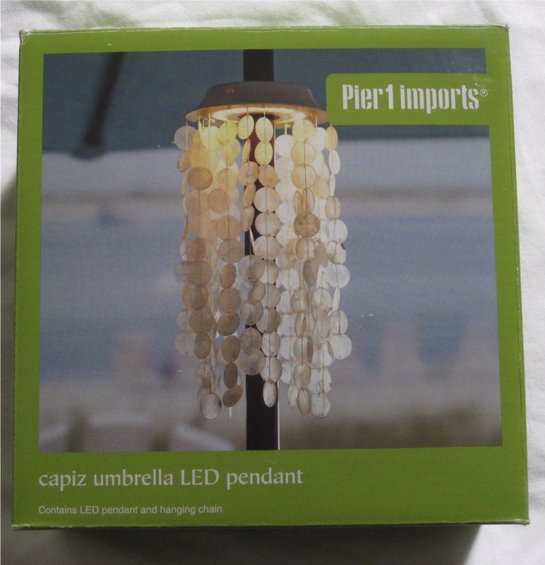 pier 1 imports CAPIZ shell UMBRELLA LED PENDANT LIGHT