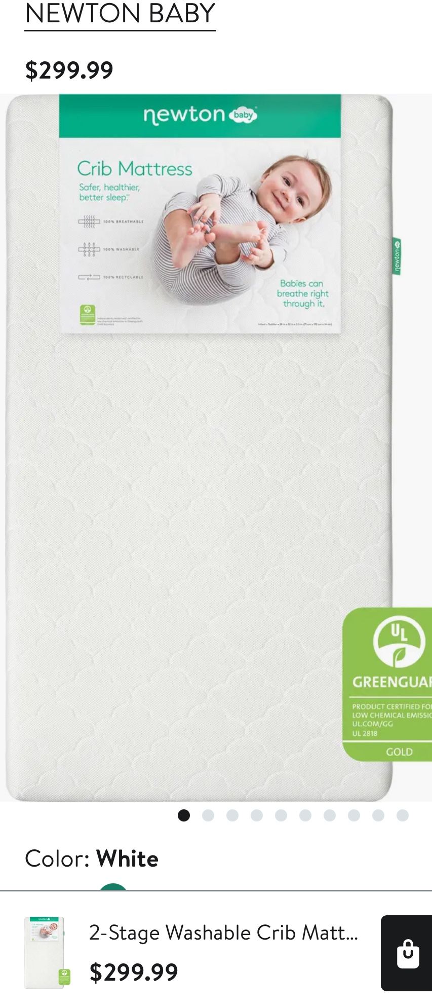 Used Newton Baby Wovenaire Crib Mattress COLOR : WHITE | SIZE : CRIB MATTRESS