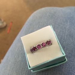 925 Garnet Eternity Band