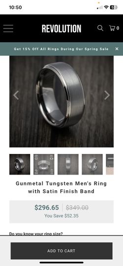 Men’s Tungsten Gunmetal Color Band