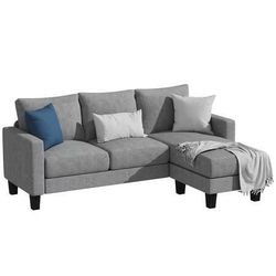 Gray Sectional Sofa with Chaise Lounge