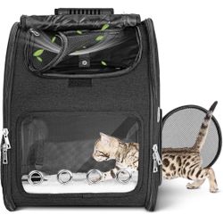 Expandable Cat Carrier Dog Backpacks - Airline Approved Foldable Breathable mesh Pet Backpack, Portable Cats Bag Ideal for Travel/Hiking/Camping/Up to
