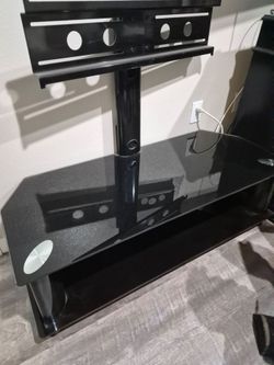 Glass tv table stand