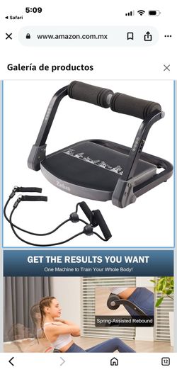 ZELUS 2-in-1 Abdominal Machine with Rebound Assist, 4 Intensity Levels, Abdominal Training Equipment with Resistance Bands for Home Gym, Core Strength