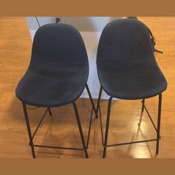 Velvet blue Barstools 