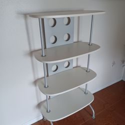 Retro White 4 Tier Metal Shelf Great Condition