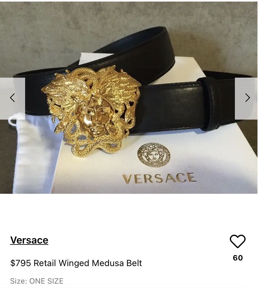 Versace Vitelo Winged Medusa Head Belt for Sale in Fort Worth, TX