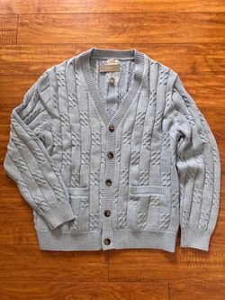 Brand New J.Crew Mens Cotton Cable-knit V-neck Cardigan