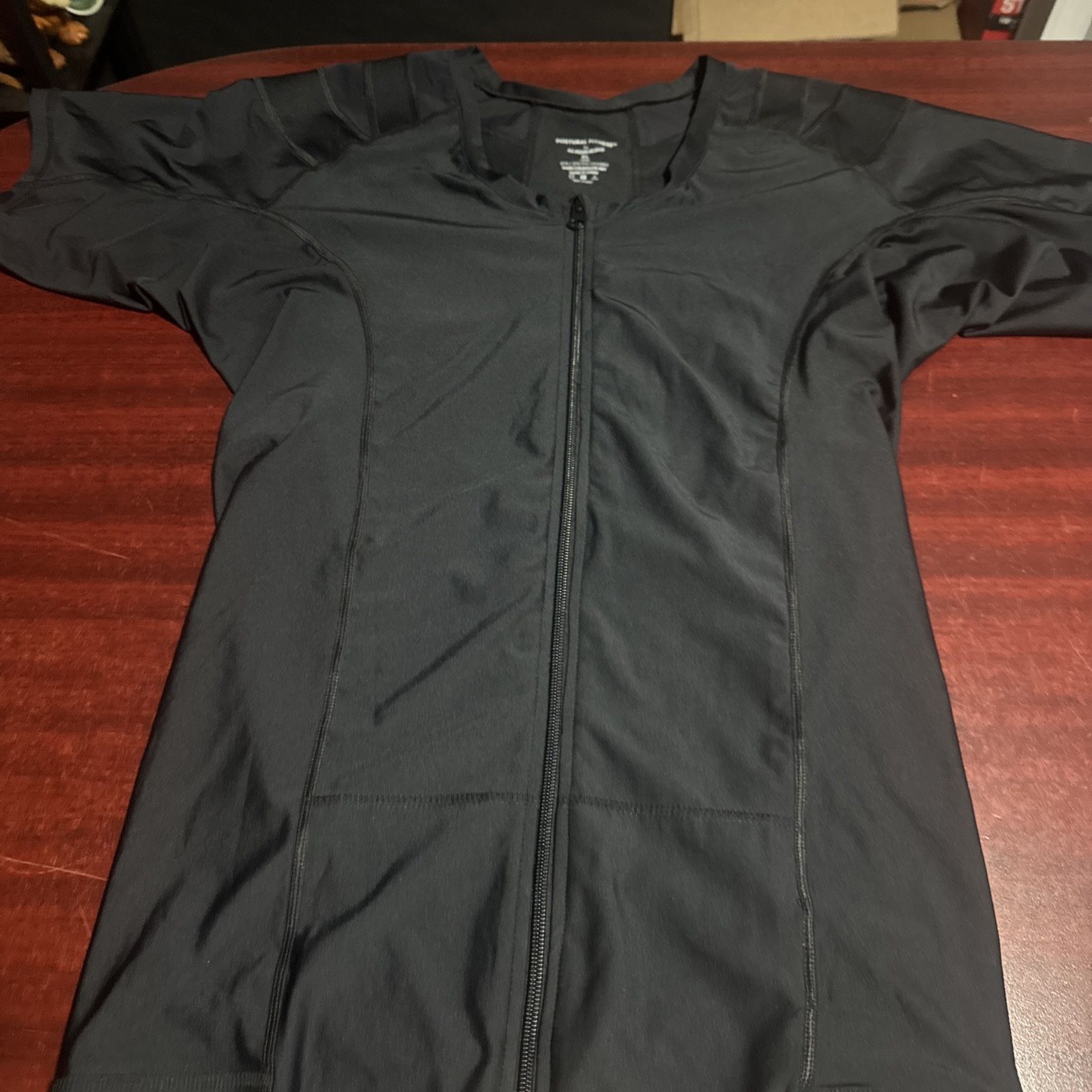 Postural Fitness by Alignmed Size XL Posture Shirt Zip Short Sleeve Black Mens