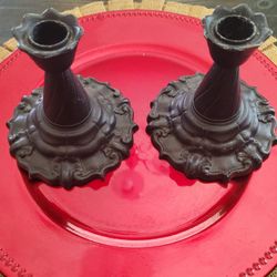 Antique Candle Holders  Cast Iron