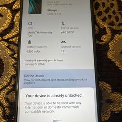 Tcl unlocked 64 G 5 G