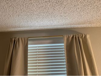 CREAM BLACKOUT CURTAINS AND ROD