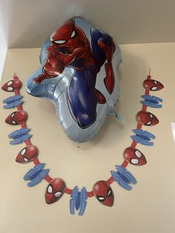 Spider Man Ballon End Decorate And Table Cover