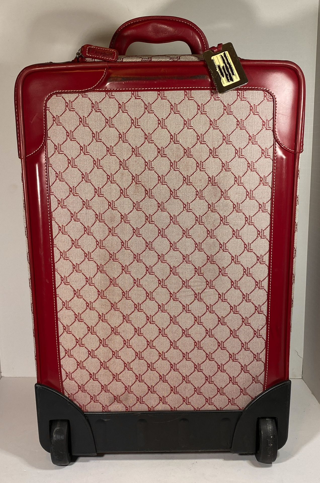 Ralph Lauren Signature Luggage Red Monogram 22 Wheeled Roller Carry On for Sale in Hanford CA OfferUp