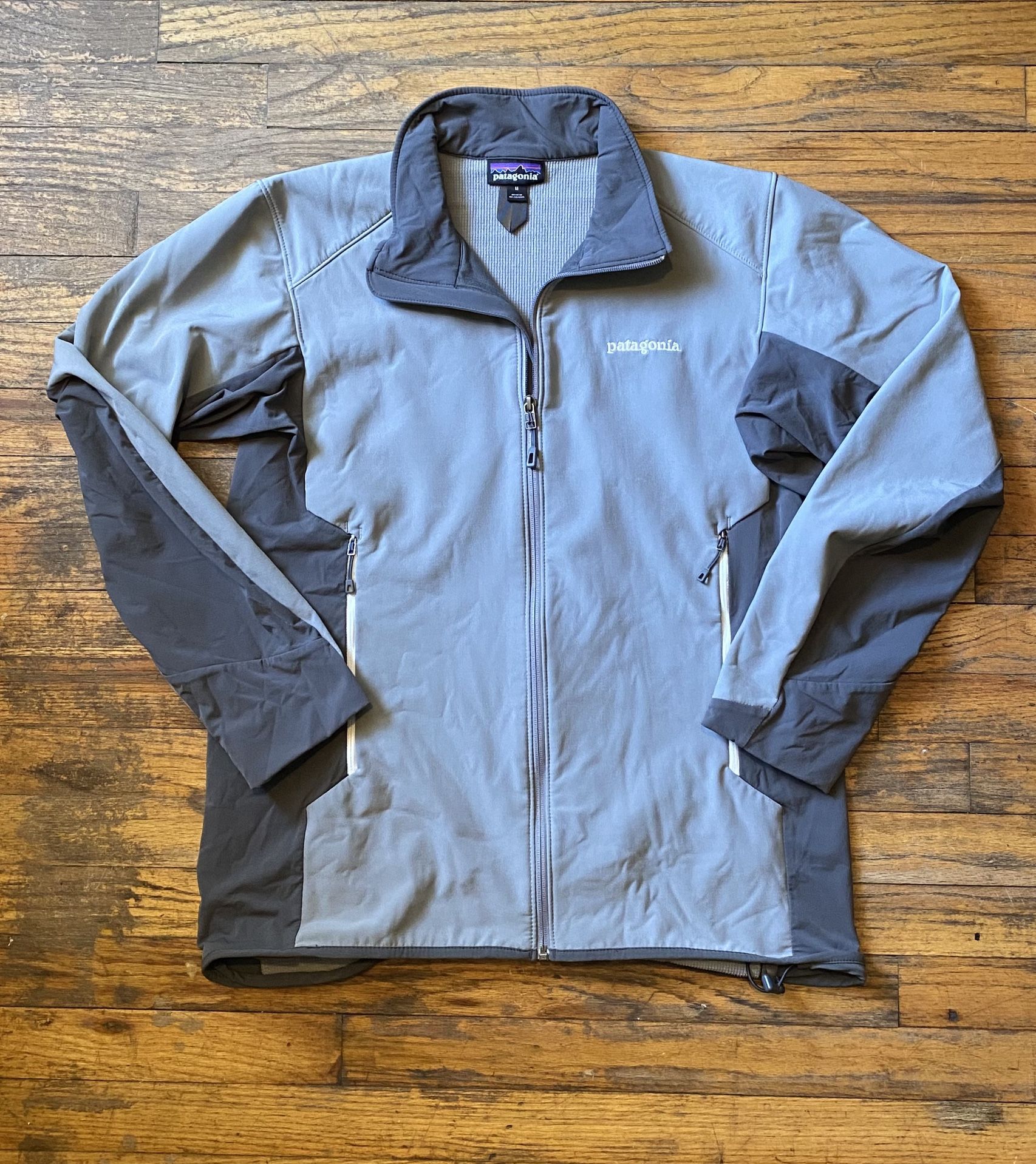 Patagonia Adze Hybrid Jacket Polartec Windbloc Softshell Bone Hiking/ Gray Women's M