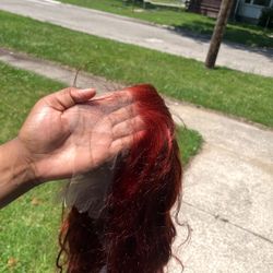 Burgundy 28 Inch Full Lace Wig Body Wave 