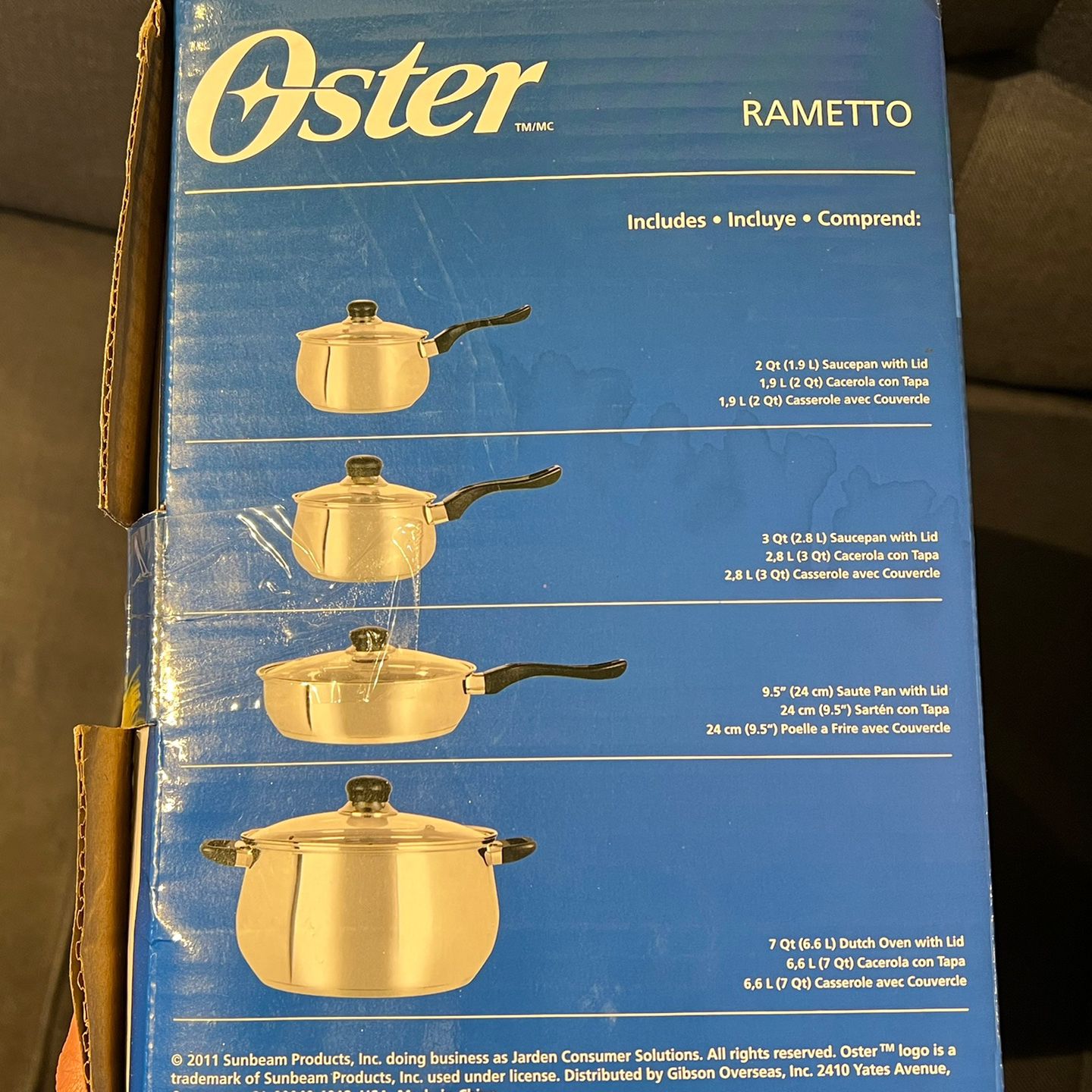 Oster Rametto 8 Piece Stainless Steel Kitchen Cookware Set 
