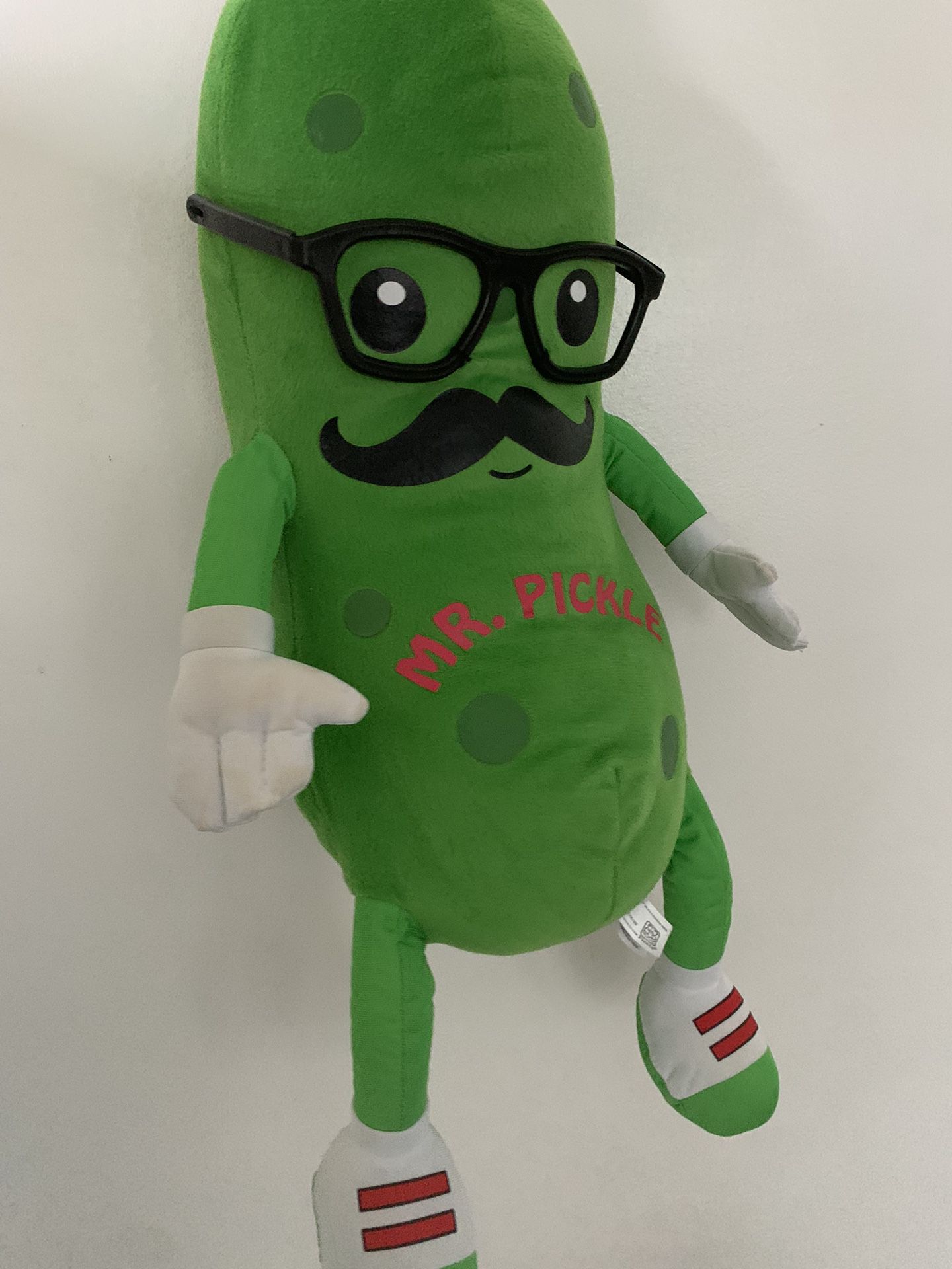 Fiesta Toy Mr. Pickle Plush Stuffed Animal Green 12in With Glasses And Mustache