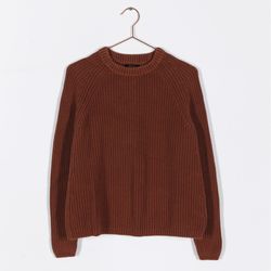 Quince Ribbed Crewneck Sweater in Cappuccino