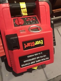 Everstart 750 Peak Amps Jump Start And Air Compressor