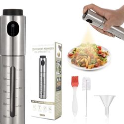 New Oil Sprayer for Cooking, Olive Oil Sprayer Mister For Air Fryer BBQ Vinegar Baking Grilling (Stainless Steel)