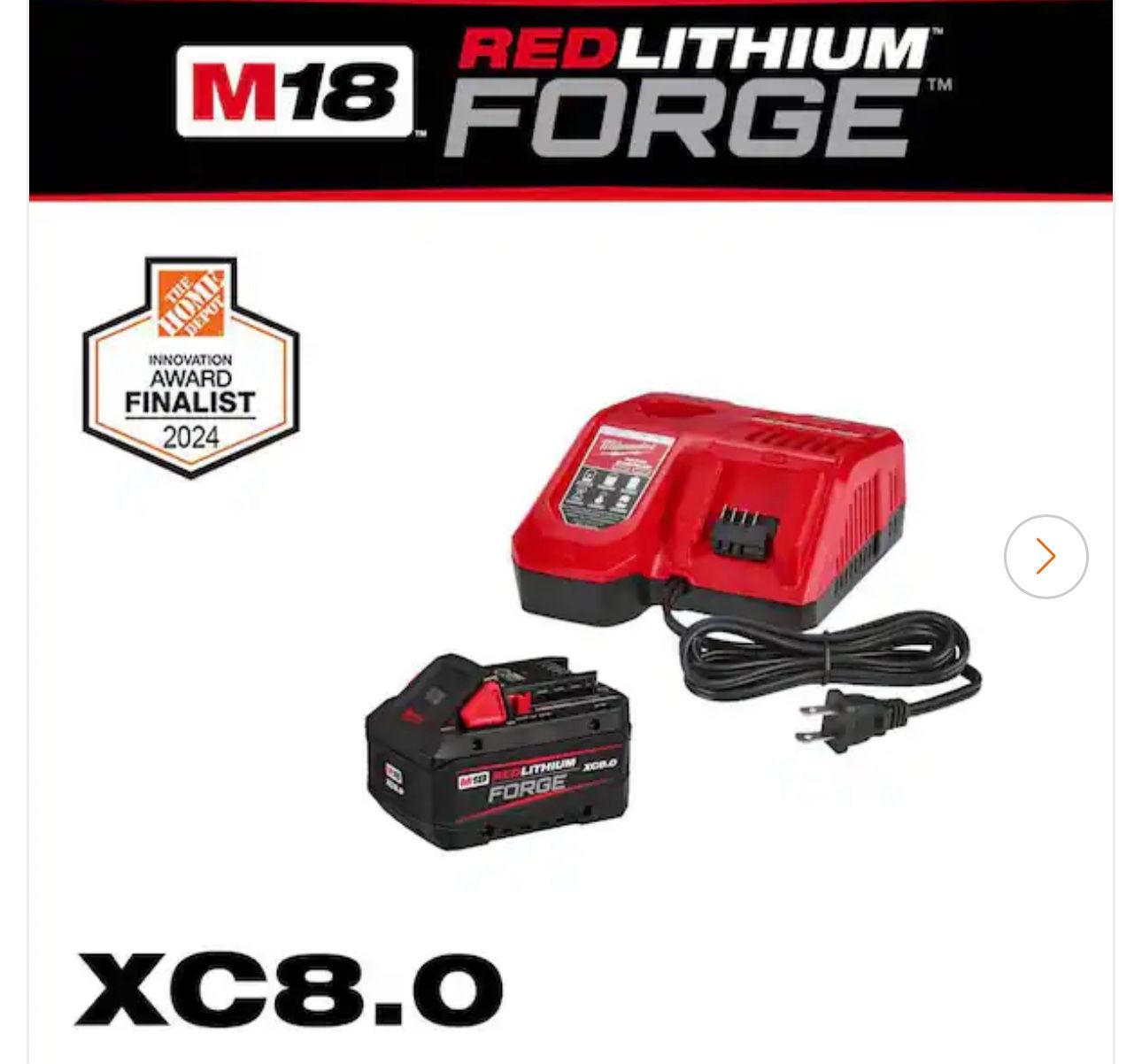 Milwaukee M18 Forge 8.0 Battery And Rapid Charger