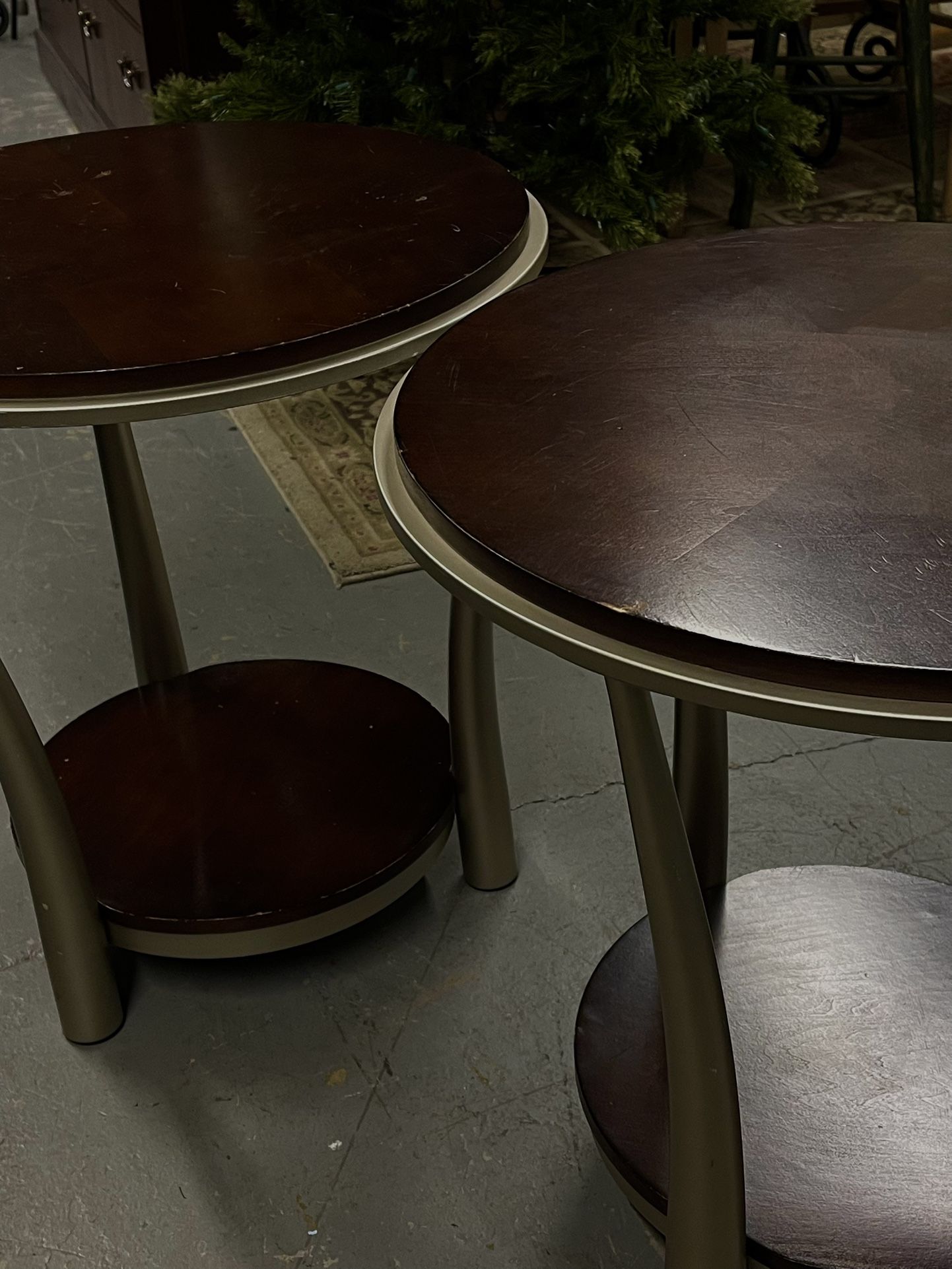 Wood And Metal Side Tables