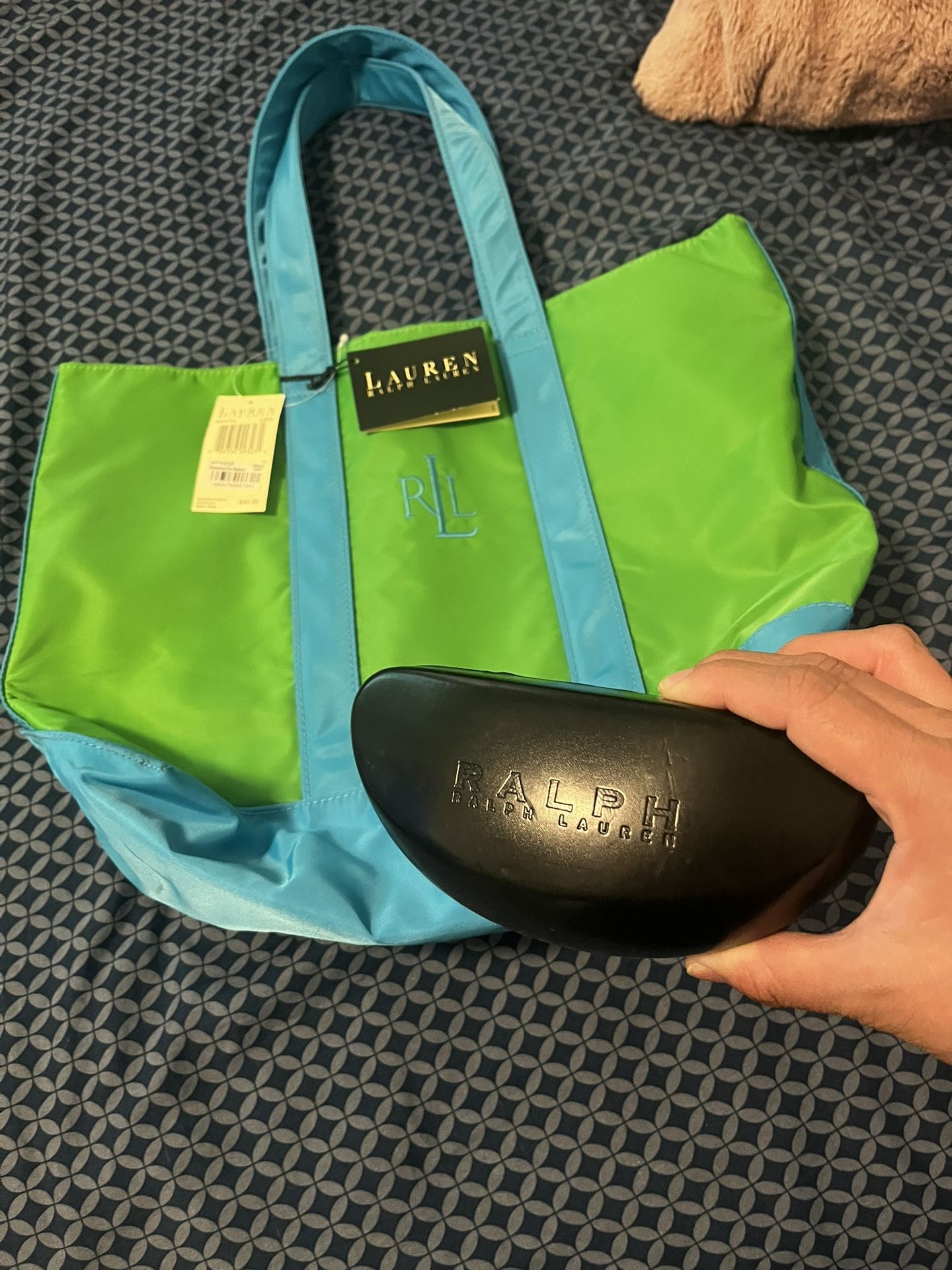 NWT Lauren Ralph Lauren Tote & Sunglasses Case $15 For BOTH