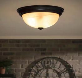 Ceiling Light Flush Mount 11 in. Small 2-Light Oil Rubbed Bronze