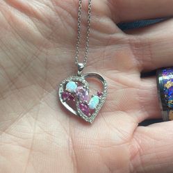 Silver Opal Necklace And Bracelet 