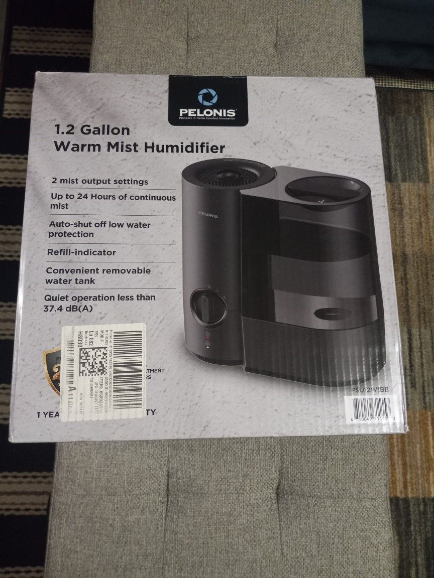New Pelonis 1.2 Gal Warm Mist Humidifier