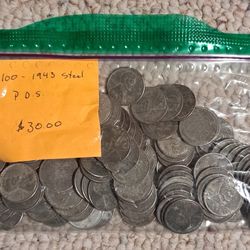 Wheat Pennys "Steel" P.D.S Total of 100