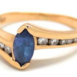 Ladies Tanzanite/Diamond Birthstone Ring