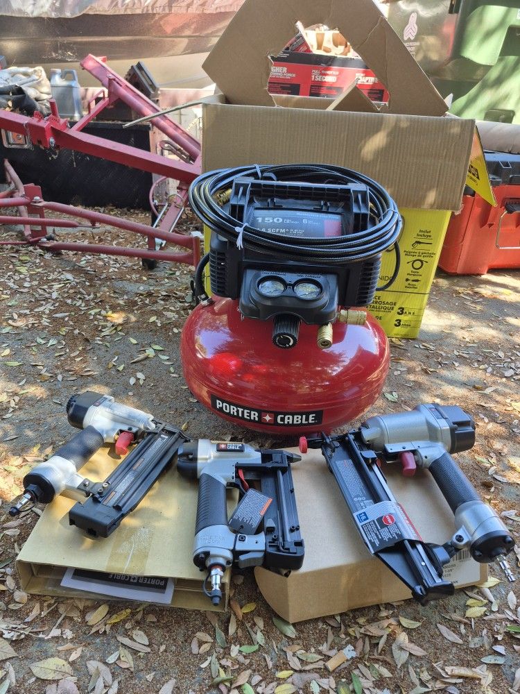 Porter-Cable 6 Gal. Portable Electric Air Compressor Nailer Kit