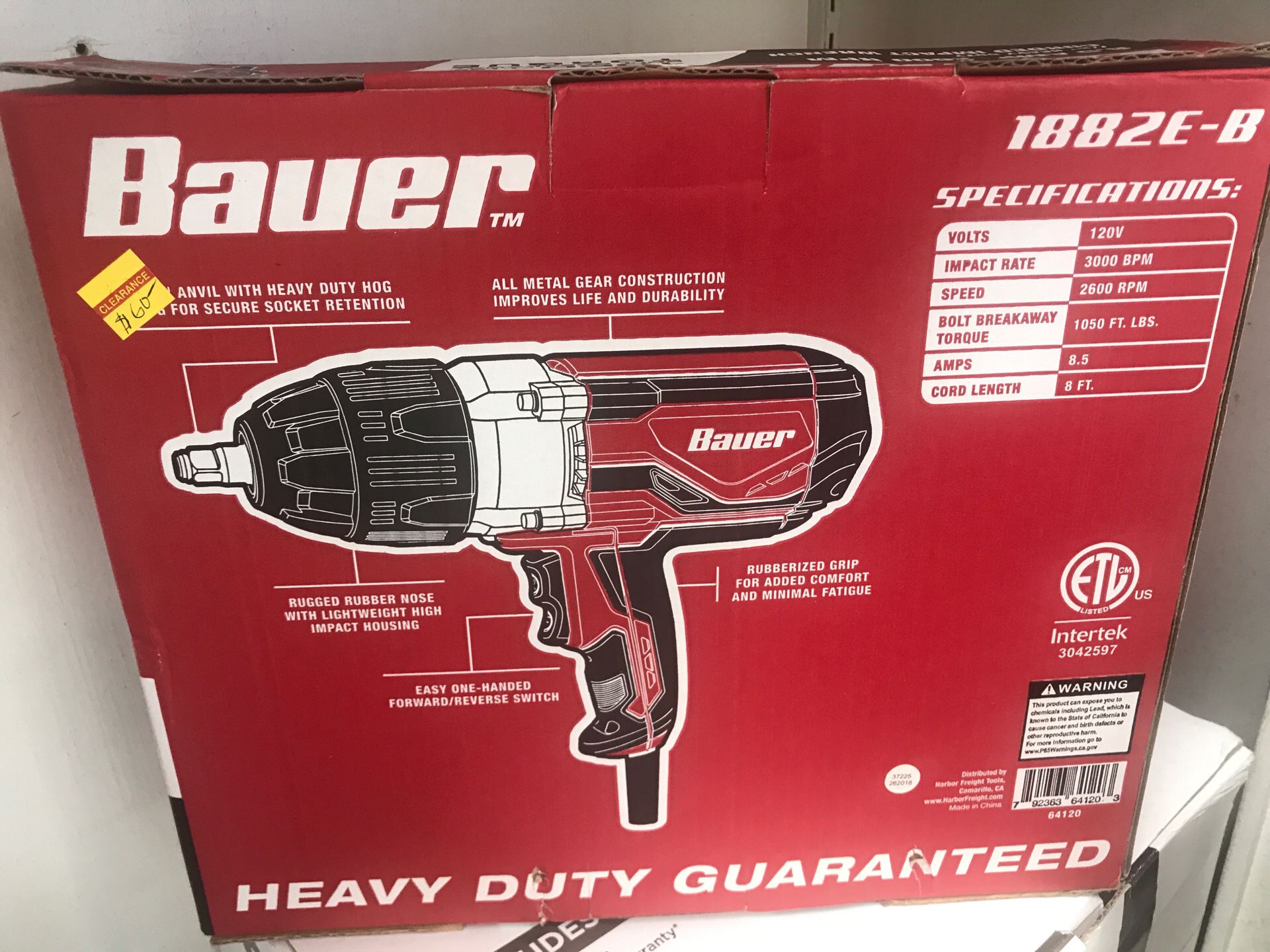 BAUER CORDED IMPACT WRENCH