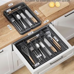 Brand New Adjustable Cutlery Drawer Organiser for Kitchen - Adjustable Cutlery Tray