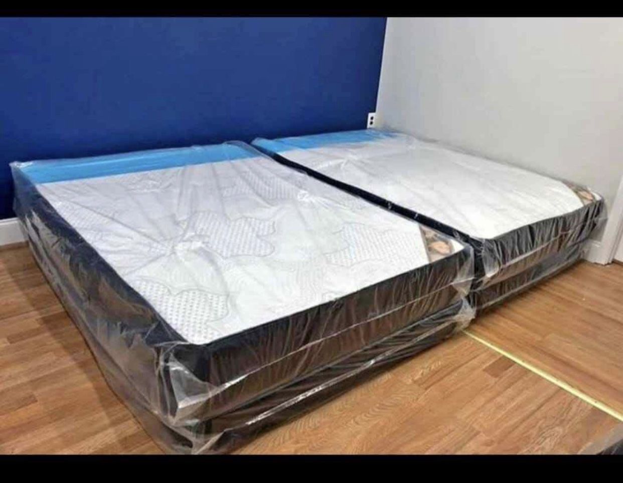 Free Delivery - New Queen Size Double Sided Mattress And Boxspring Included