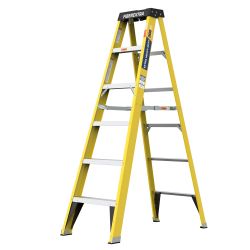 Fiberglass 6-Step Yellow Ladder: Built to Support 300LBS, an Essential for Household Repairs and Decorating Projects