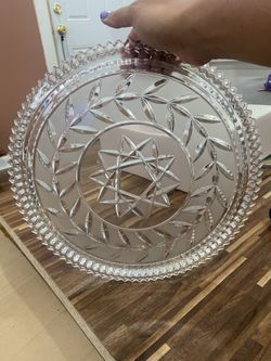 Crystal Glass Cake Plate 