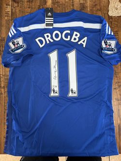 Didier Drogba signed Chelsea soccer jersey w/coa