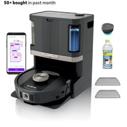 Shark Robot Vacuum & Mop Combo, PowerDetect NeverTouch Pro, Self-Emptying, Self-Refill with Self-Clean Pad Wash & Dry (Black)