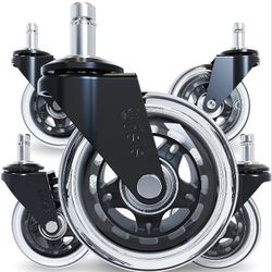Office Chair Caster Wheels Rollerblade Style (Set of 5)
