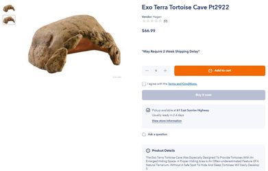 2X Exo Terra Tortoise Cave Pt2922